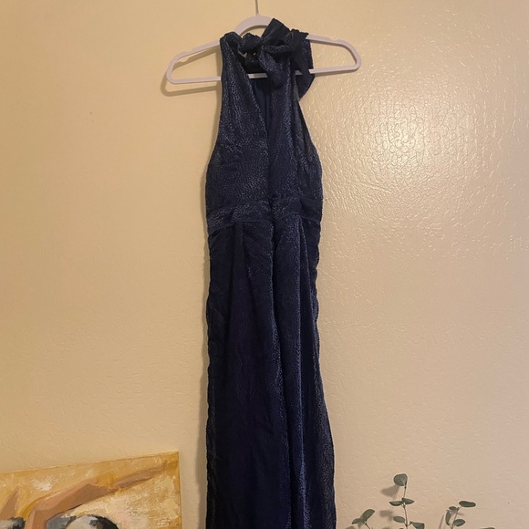 Anthropologie blue velvet jumpsuit - Picture 3 of 6